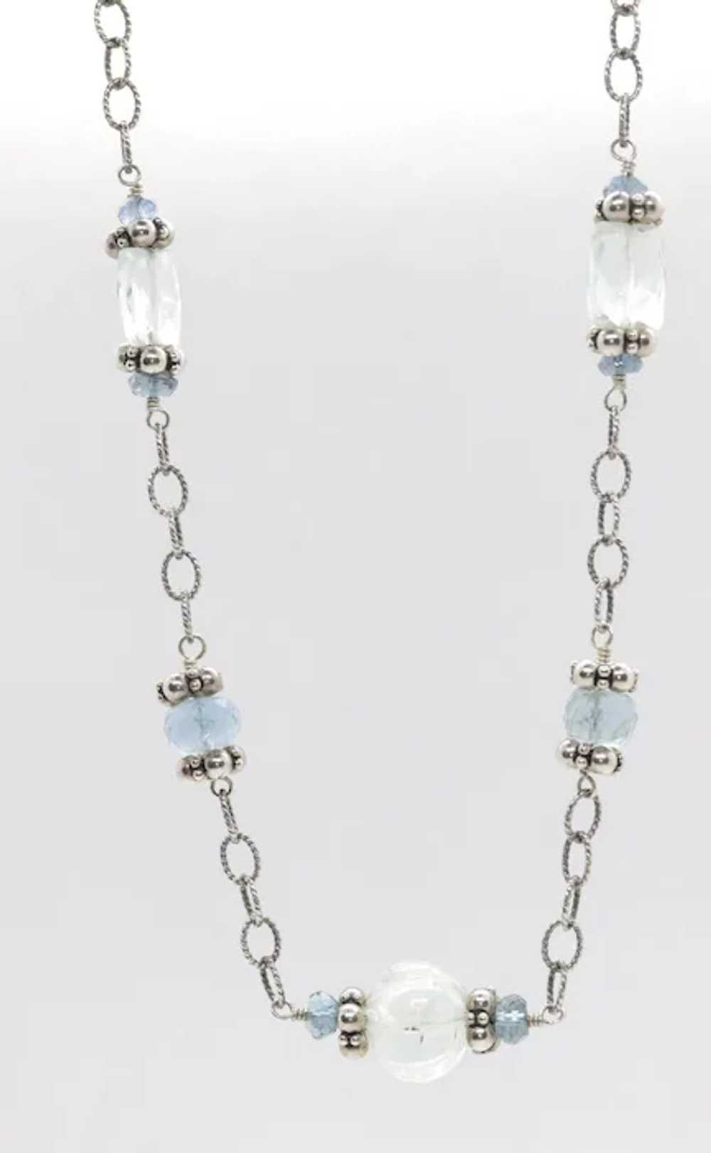 Laura Gibson Necklace. Gibson Sterling Silver Aqu… - image 2