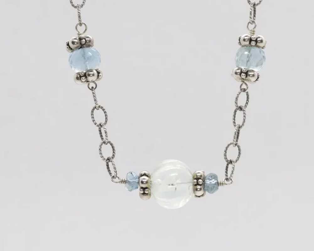 Laura Gibson Necklace. Gibson Sterling Silver Aqu… - image 3