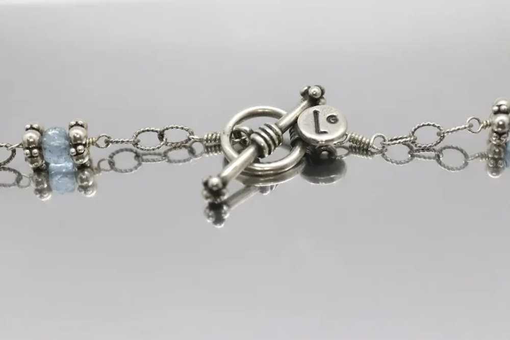 Laura Gibson Necklace. Gibson Sterling Silver Aqu… - image 4