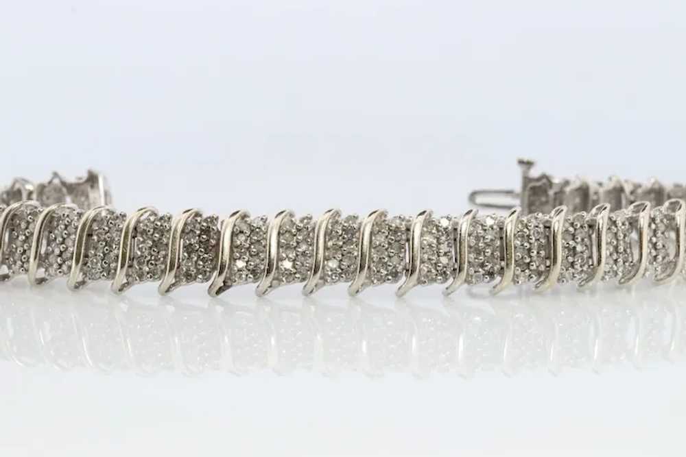 10k Diamond Tennis Bracelet. 10k S-LINK round dia… - image 3