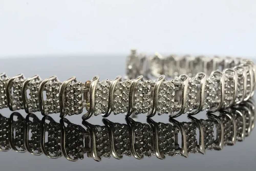 10k Diamond Tennis Bracelet. 10k S-LINK round dia… - image 4