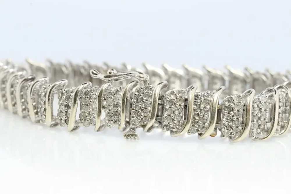 10k Diamond Tennis Bracelet. 10k S-LINK round dia… - image 7