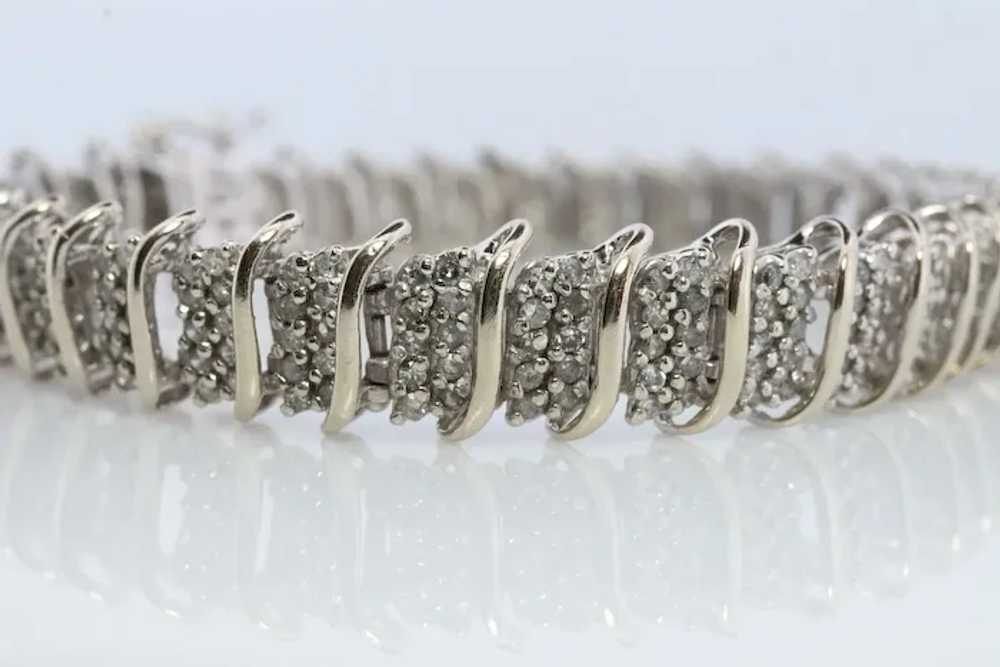 10k Diamond Tennis Bracelet. 10k S-LINK round dia… - image 8