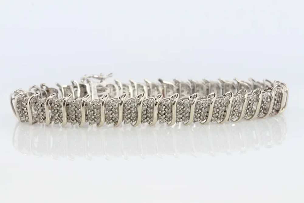 10k Diamond Tennis Bracelet. 10k S-LINK round dia… - image 9