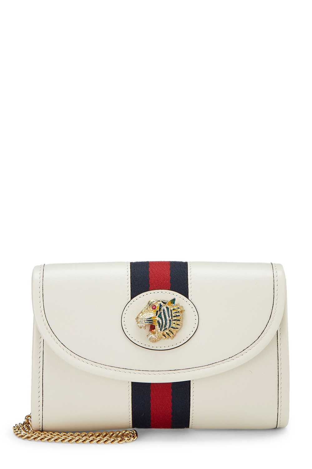 White Leather Web Rajah Shoulder Bag Mini - Gem