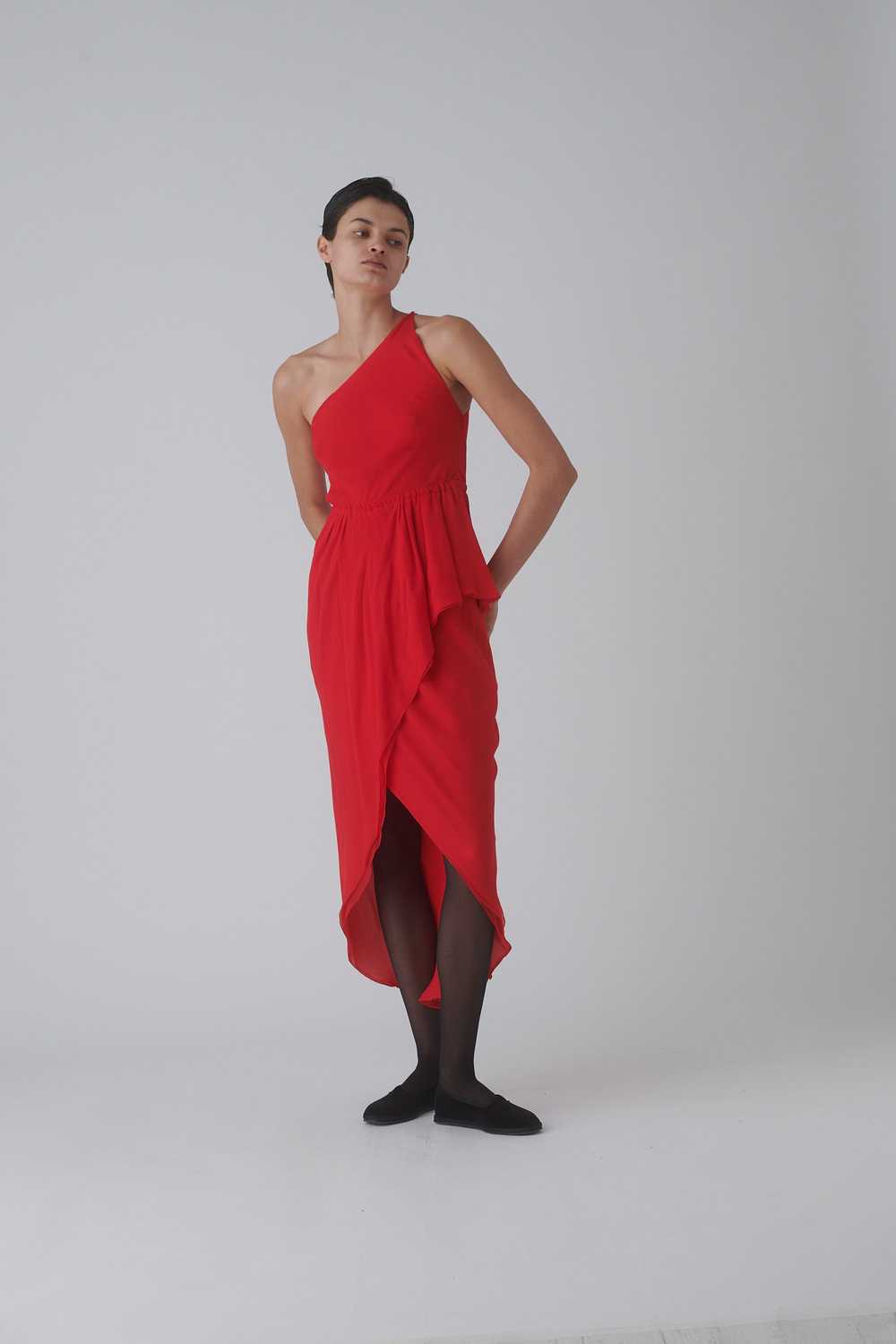 1980s Halston Silk Chiffon Dress - image 1