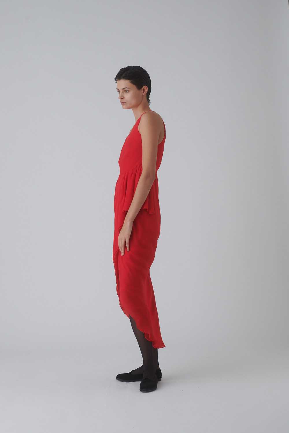 1980s Halston Silk Chiffon Dress - image 3