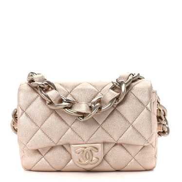 CHANEL Metallic Lambskin Lacquered Quilted Small … - image 1