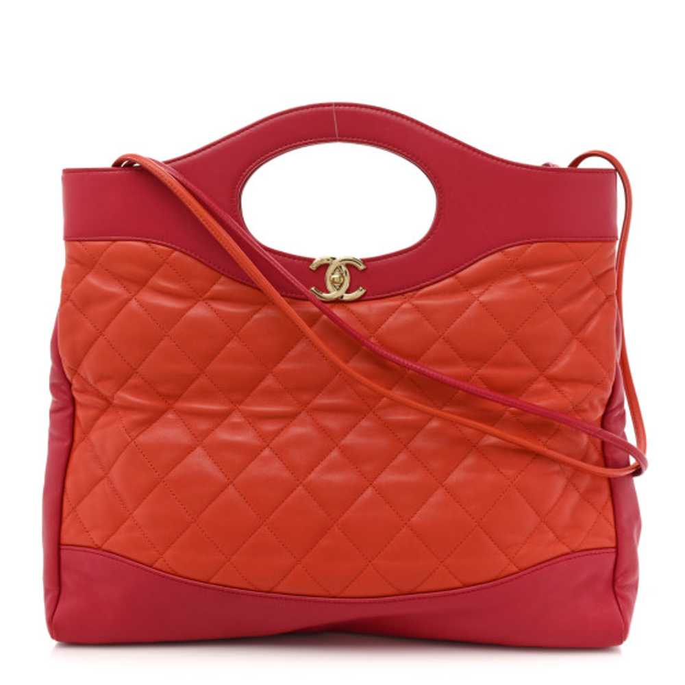 CHANEL Lambskin Quilted Large 31 Shopping Bag Ora… - image 1