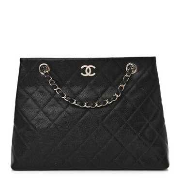 CHANEL Caviar Quilted Easy Zip Tote Black