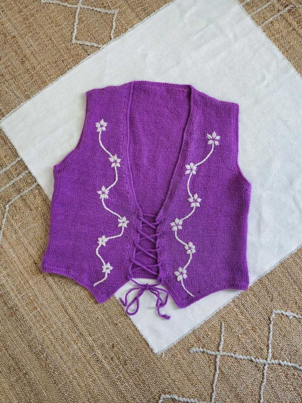 Handmade 70's Lace Up Vest (No Tag) - image 2
