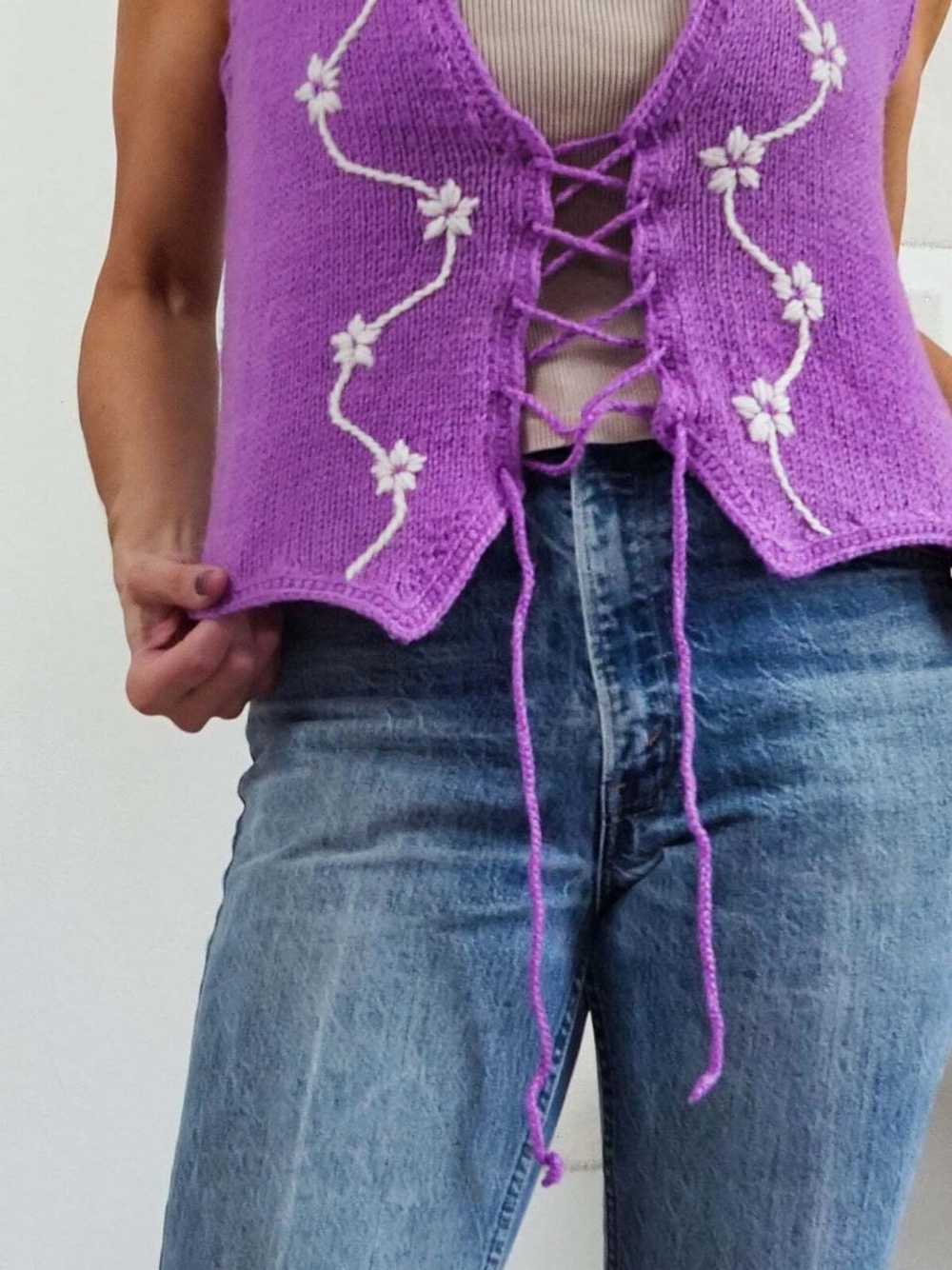 Handmade 70's Lace Up Vest (No Tag) - image 5