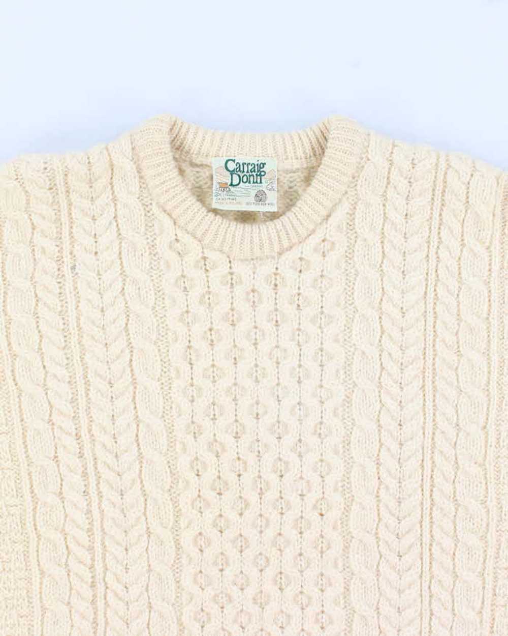 Vintagte 90s Carraig Donn Aran Wool Jumper - L - image 3