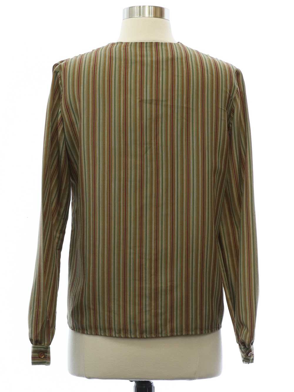 1980's Womens Striped Secretary Style Shirt - image 3