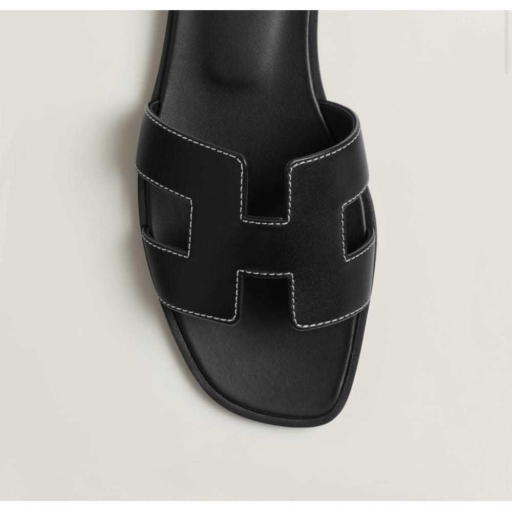 Hermès Oran leather mules - image 4