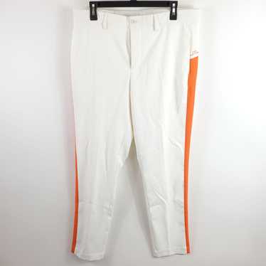 J. Lindeberg Men White/ Orange Striped Golf Pants… - image 1