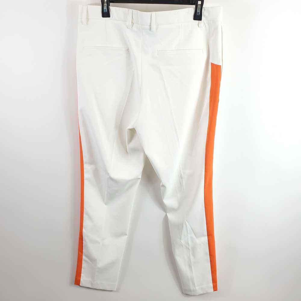 J. Lindeberg Men White/ Orange Striped Golf Pants… - image 2