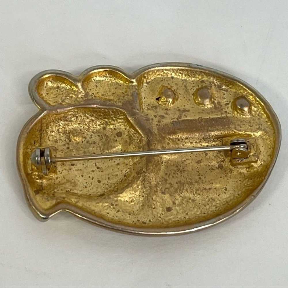 Vintage Gold Toned Curled Up Sleeping Cat Kitty B… - image 5