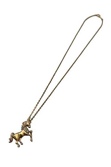 1980s Vintage Golden Unicorn Necklace Selected by 