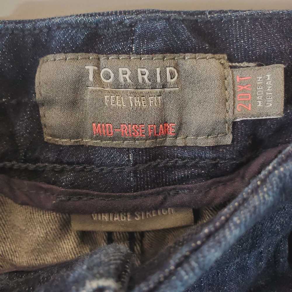 Torrid Women Blue Mid-Rise Flare Jeans 20XT - image 3