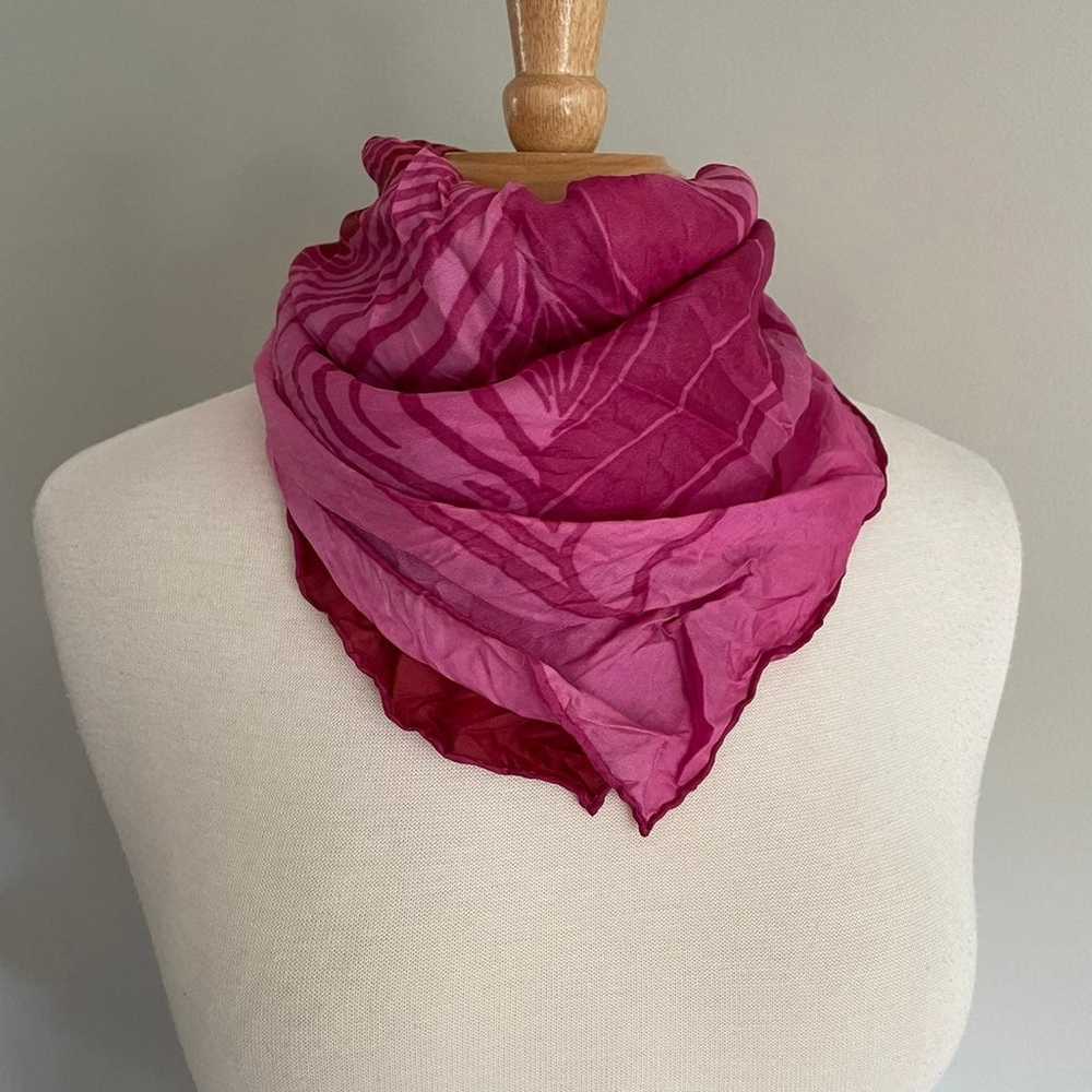 Reversible Silk Blend Rose Scarf - image 2