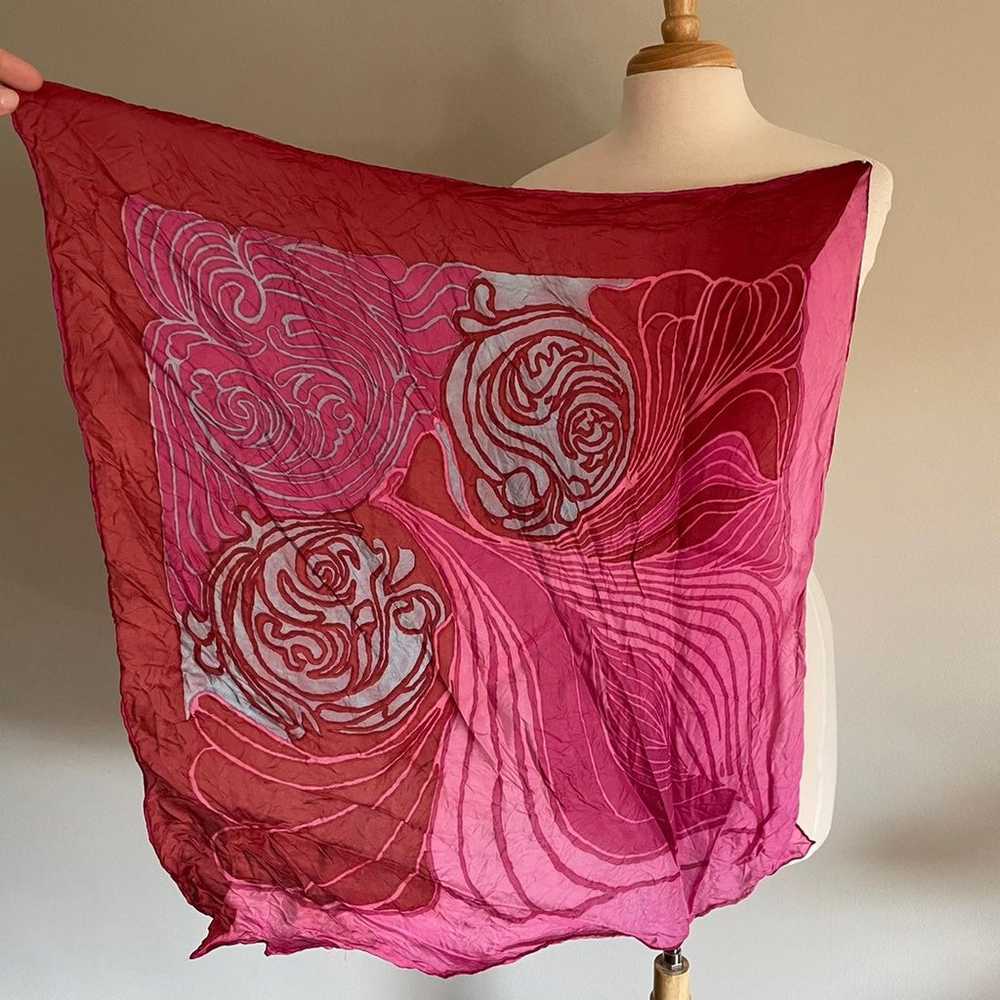 Reversible Silk Blend Rose Scarf - image 6