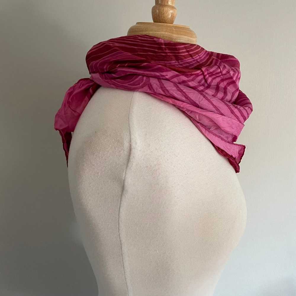 Reversible Silk Blend Rose Scarf - image 7