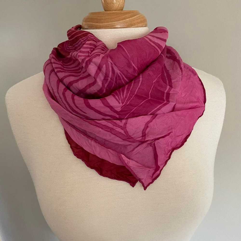 Reversible Silk Blend Rose Scarf - image 8