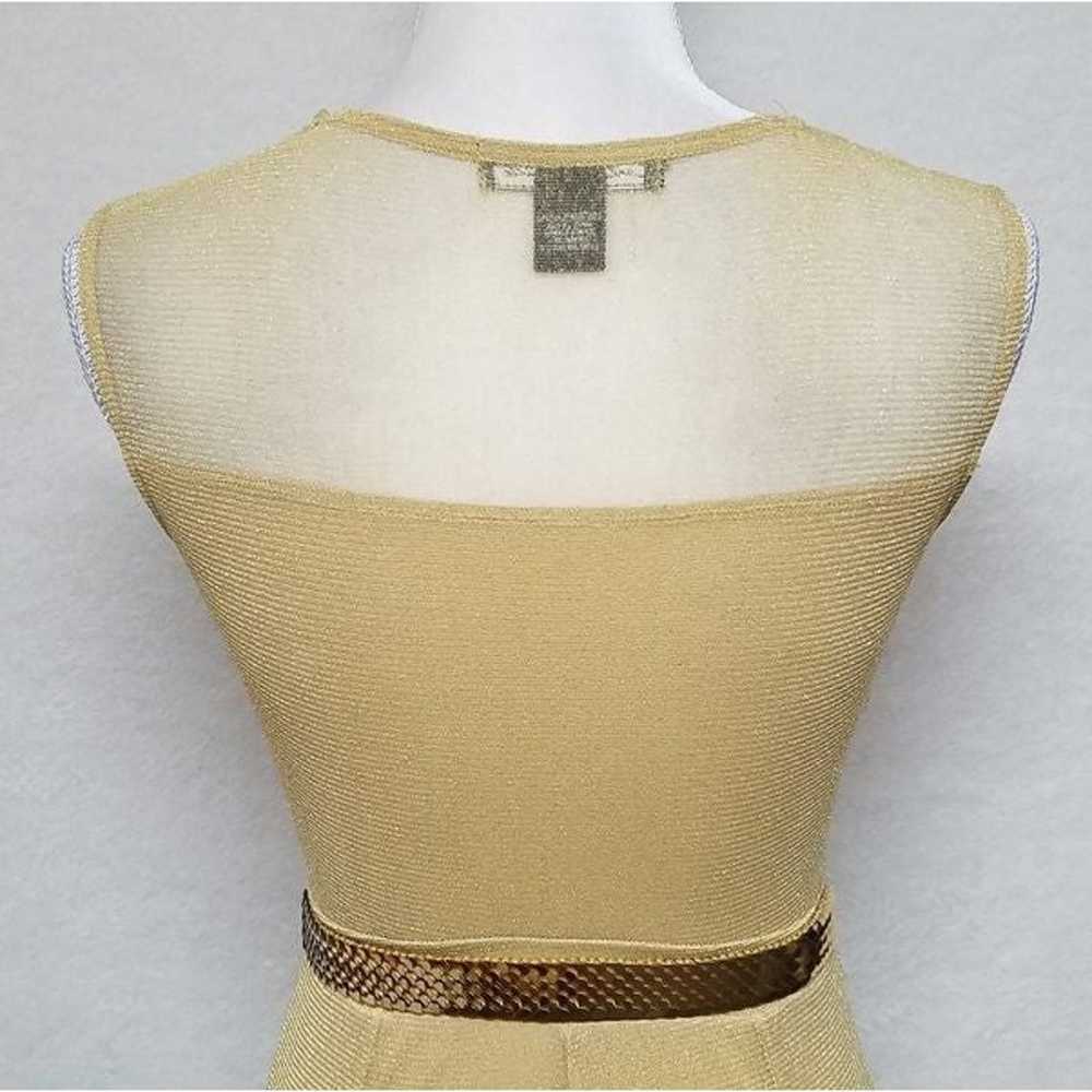 Vintage Candalite Gold Mesh Belted Mermaid Dress - image 10
