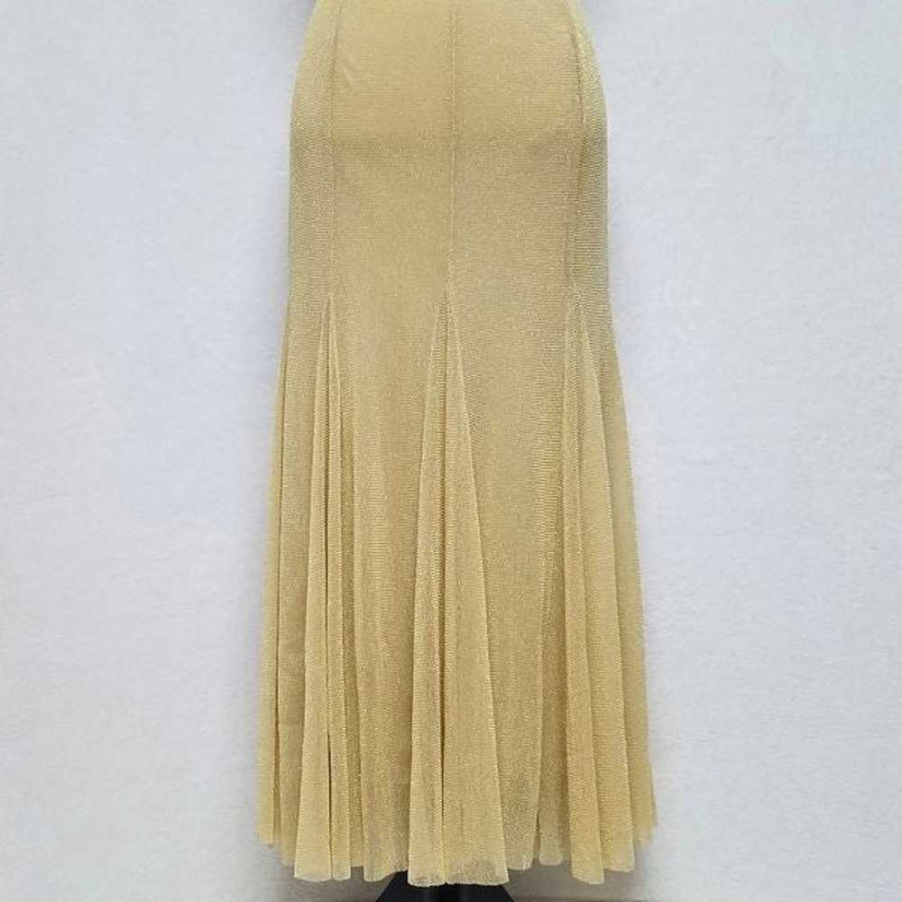 Vintage Candalite Gold Mesh Belted Mermaid Dress - image 7