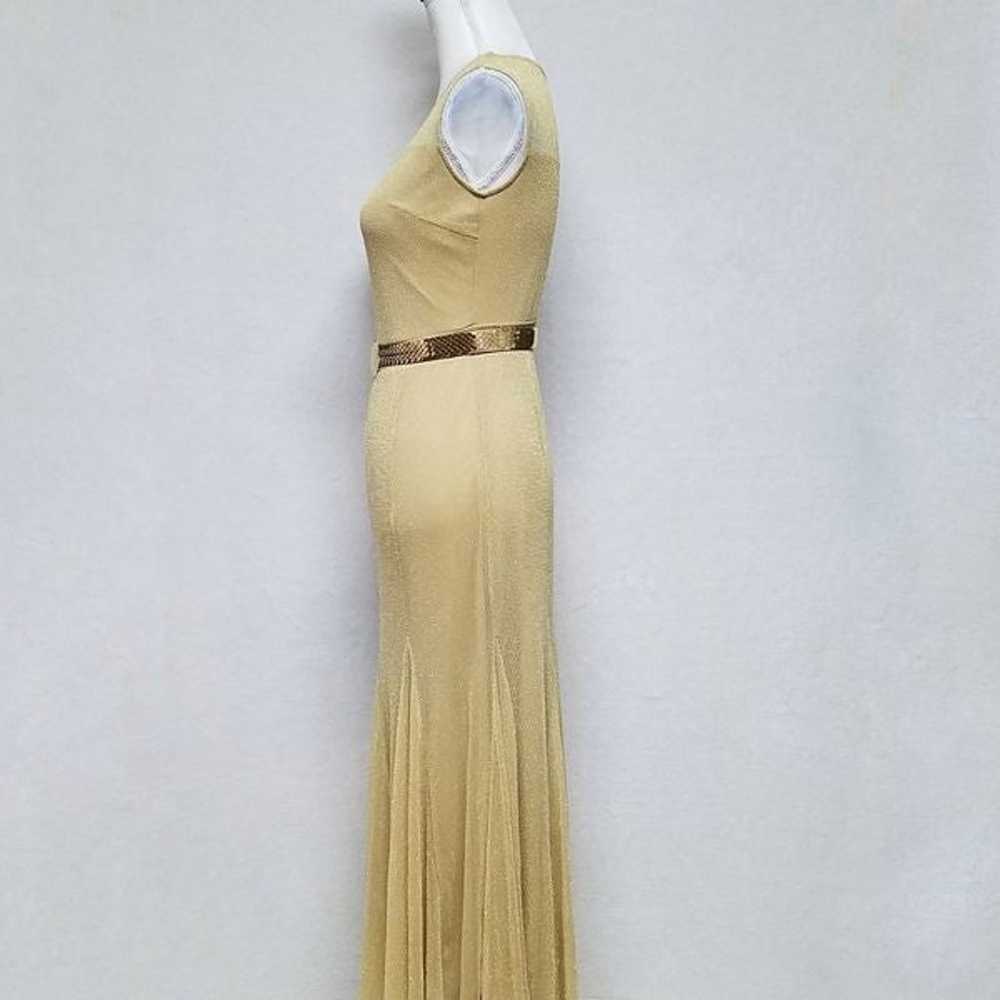 Vintage Candalite Gold Mesh Belted Mermaid Dress - image 8