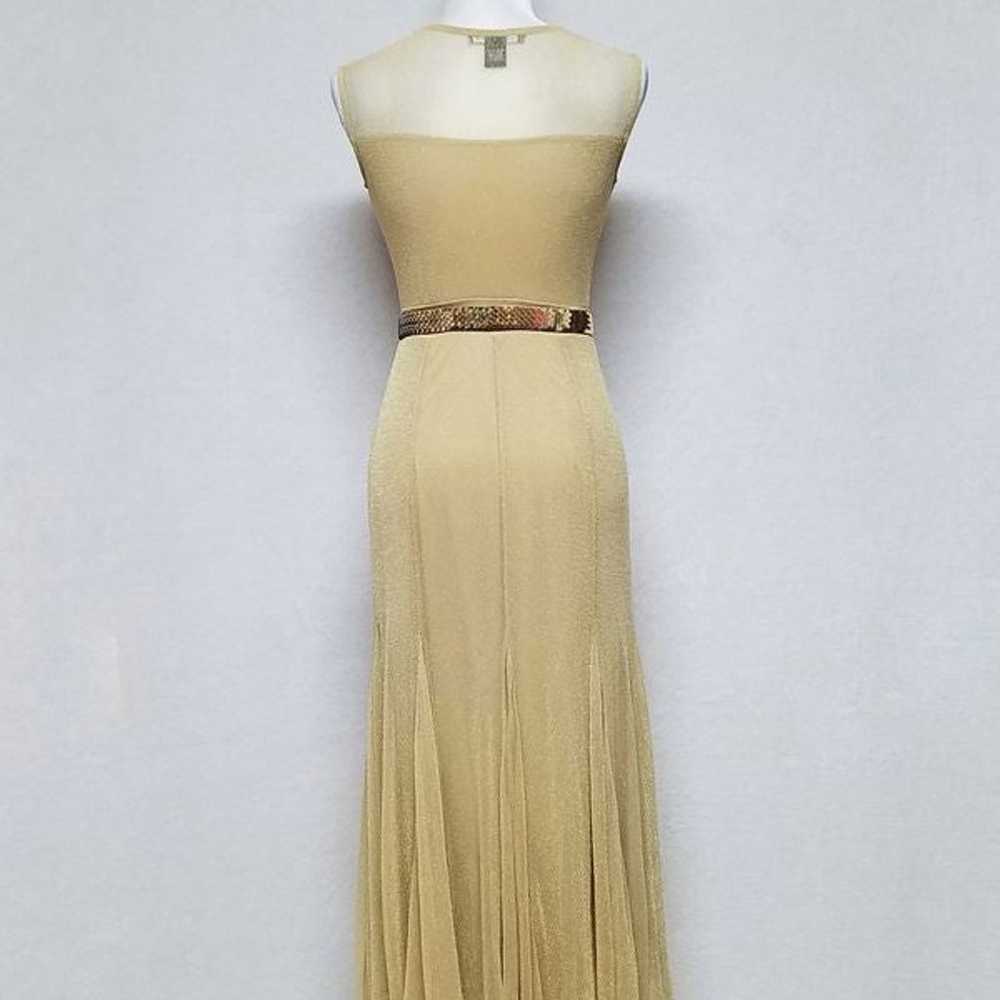 Vintage Candalite Gold Mesh Belted Mermaid Dress - image 9