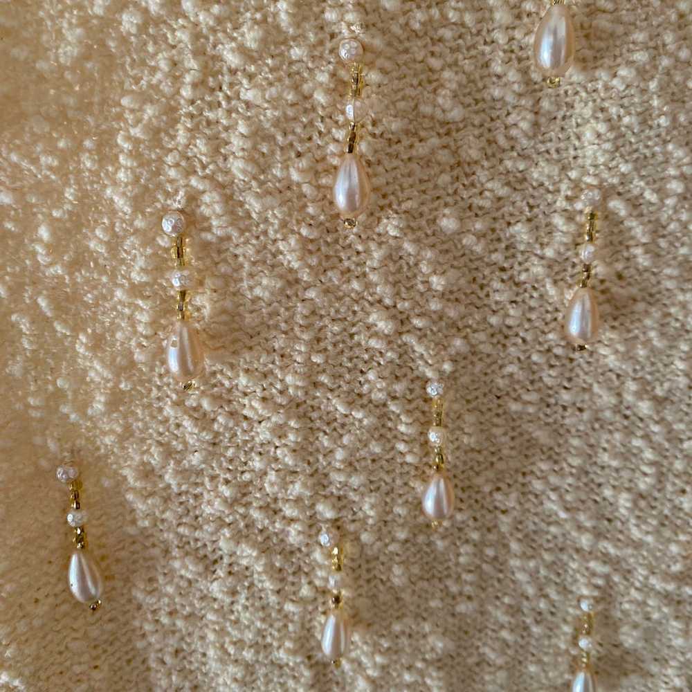1960s Beaded Pearl Drop Knit Dress - image 6