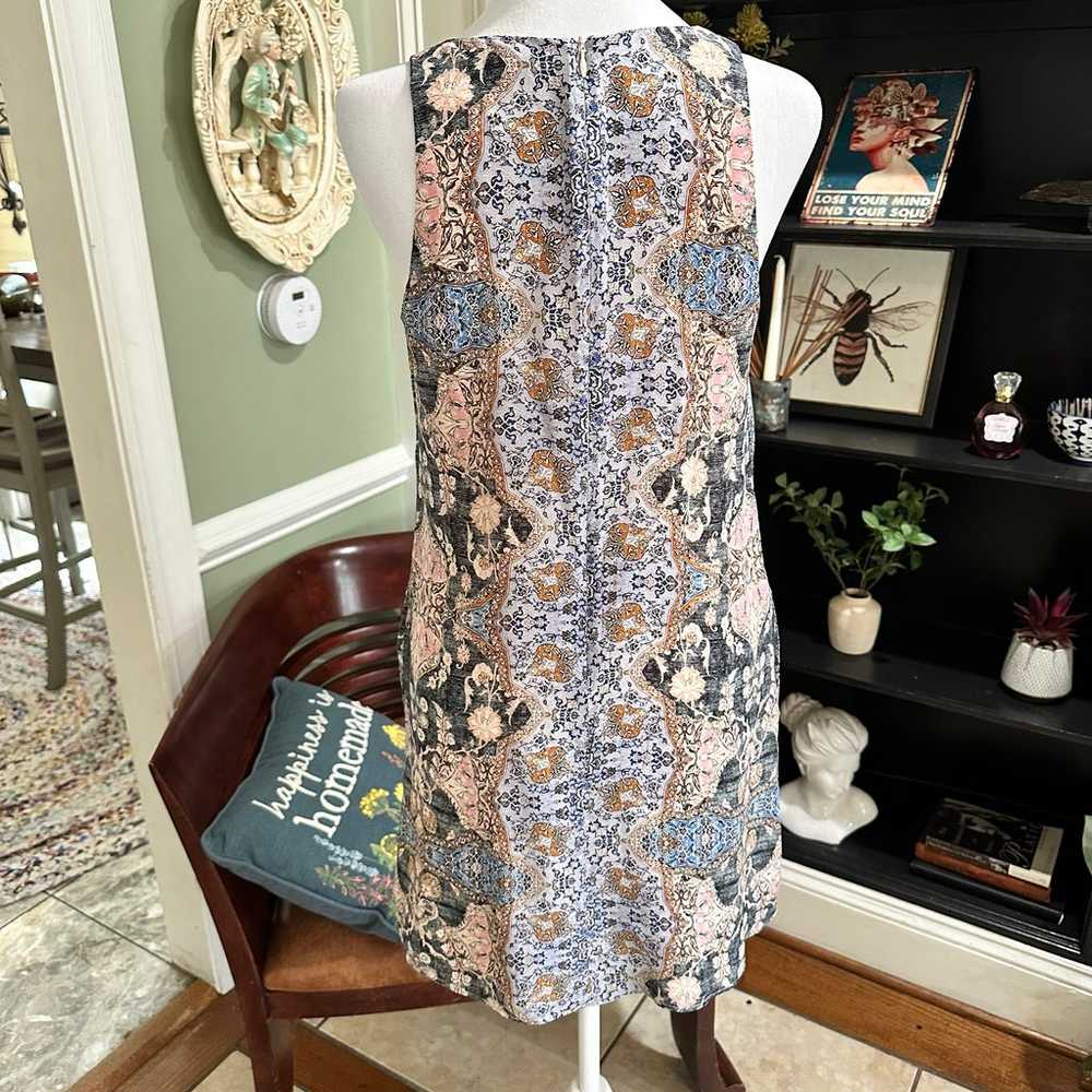 Lavender Brown Silk Floral Dress Size XS - image 8