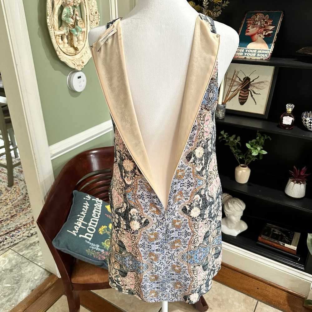 Lavender Brown Silk Floral Dress Size XS - image 9
