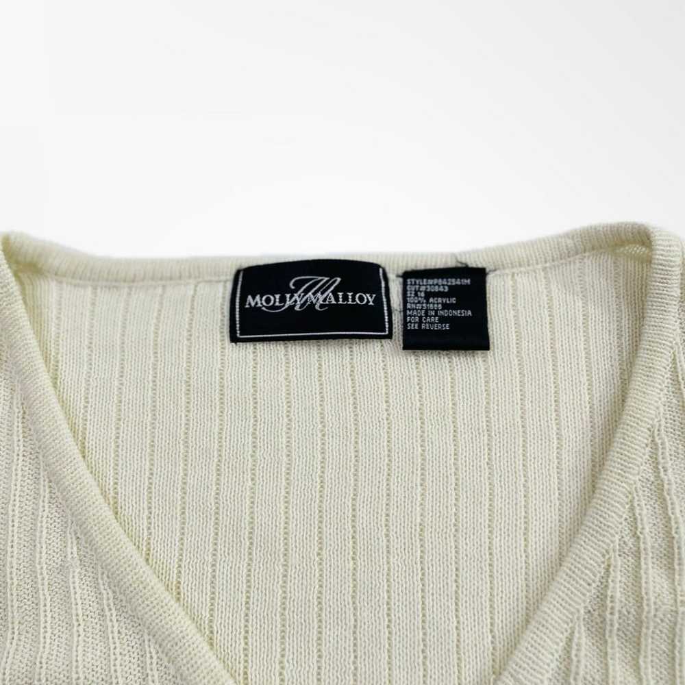 Molly Malloy Vintage Cream Beaded Cardigan Button… - image 5