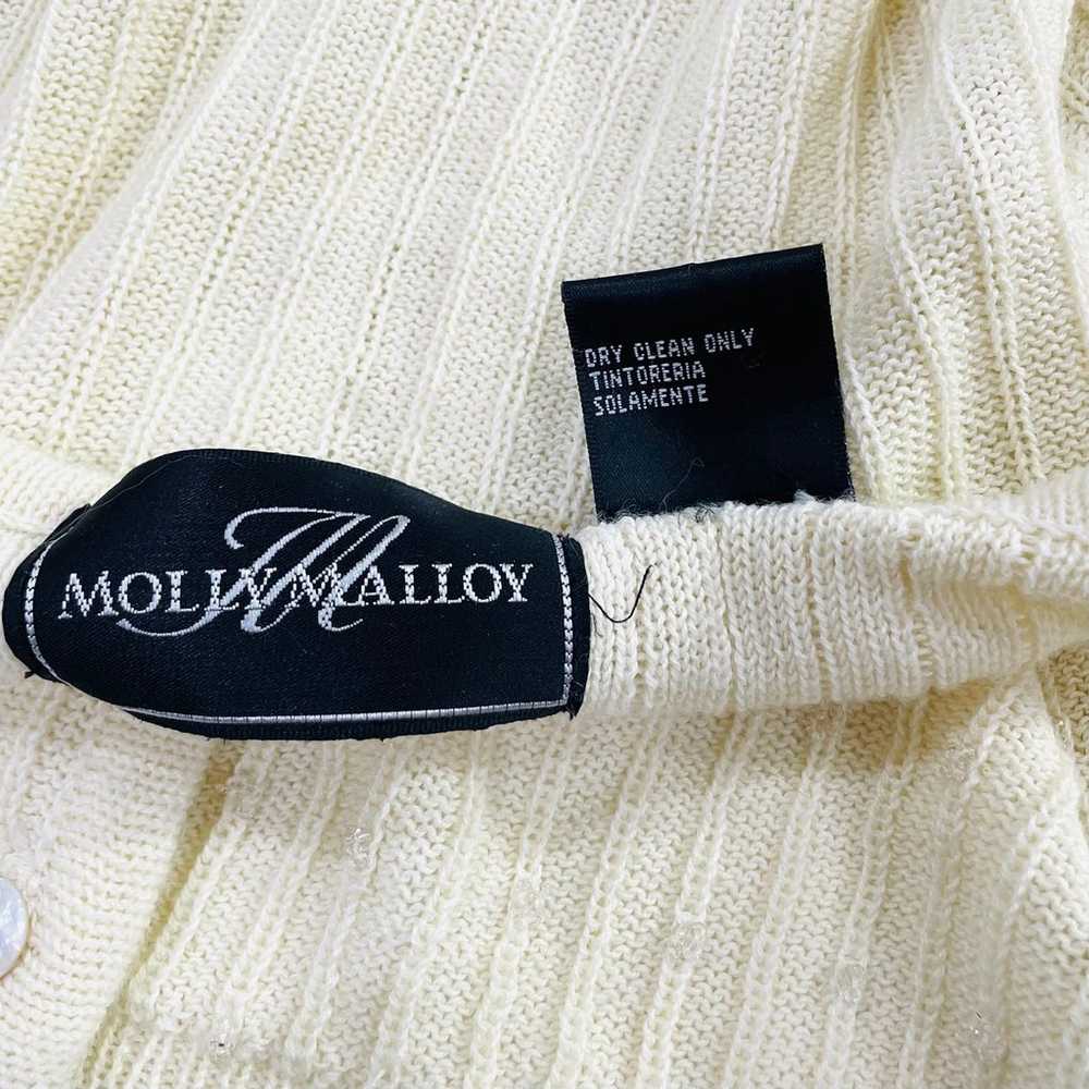 Molly Malloy Vintage Cream Beaded Cardigan Button… - image 6