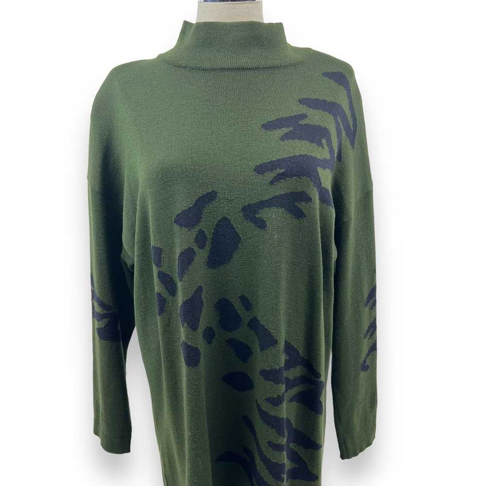 Vtg 80s ESCADA Sweater Tunic Top 100% New Wool Kn… - image 3