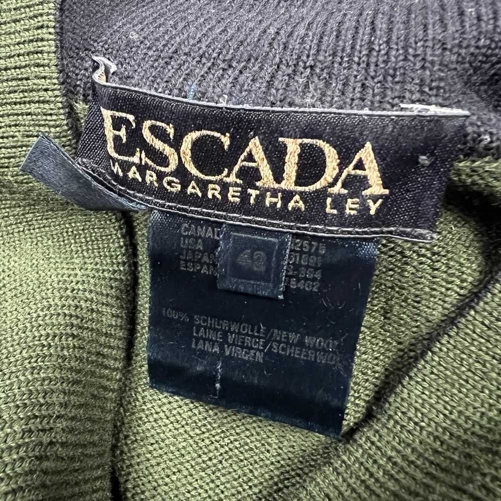 Vtg 80s ESCADA Sweater Tunic Top 100% New Wool Kn… - image 5