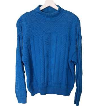 Vintage Liz Sport Blue High Neck Sweater Size: La… - image 1