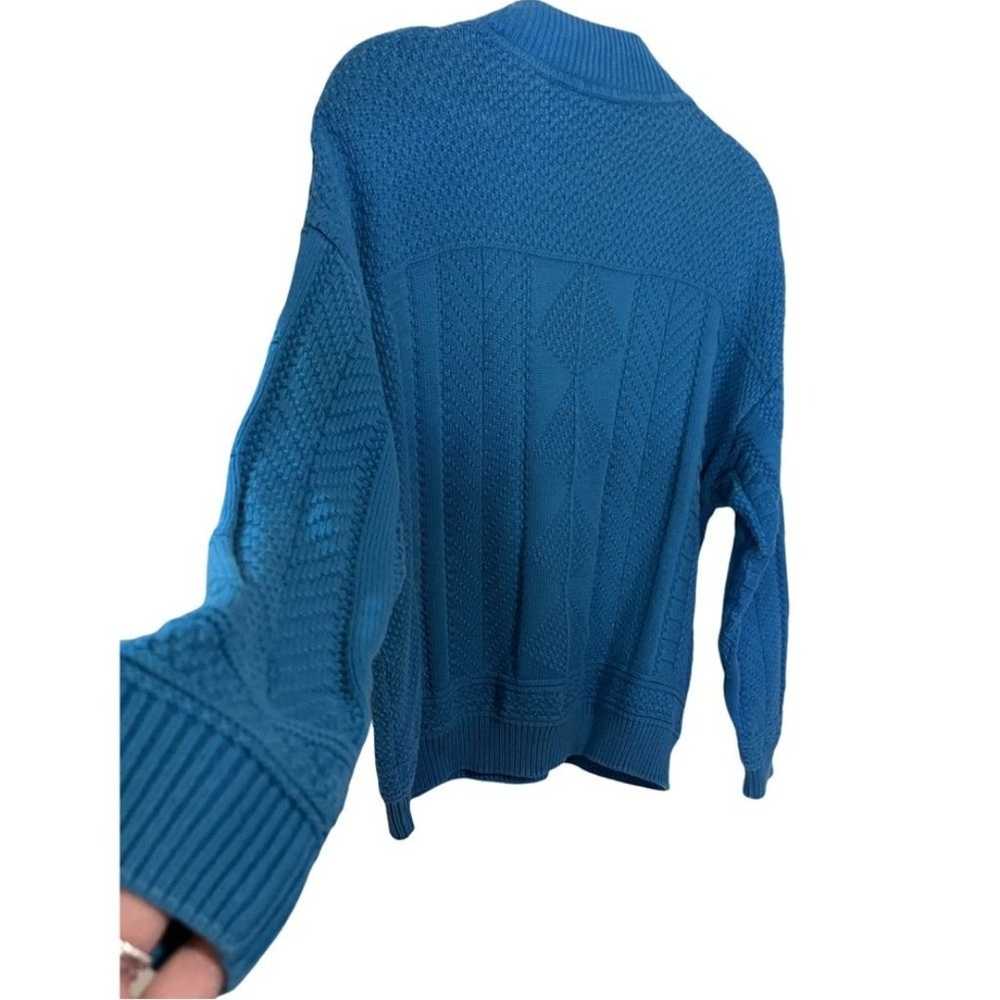 Vintage Liz Sport Blue High Neck Sweater Size: La… - image 3