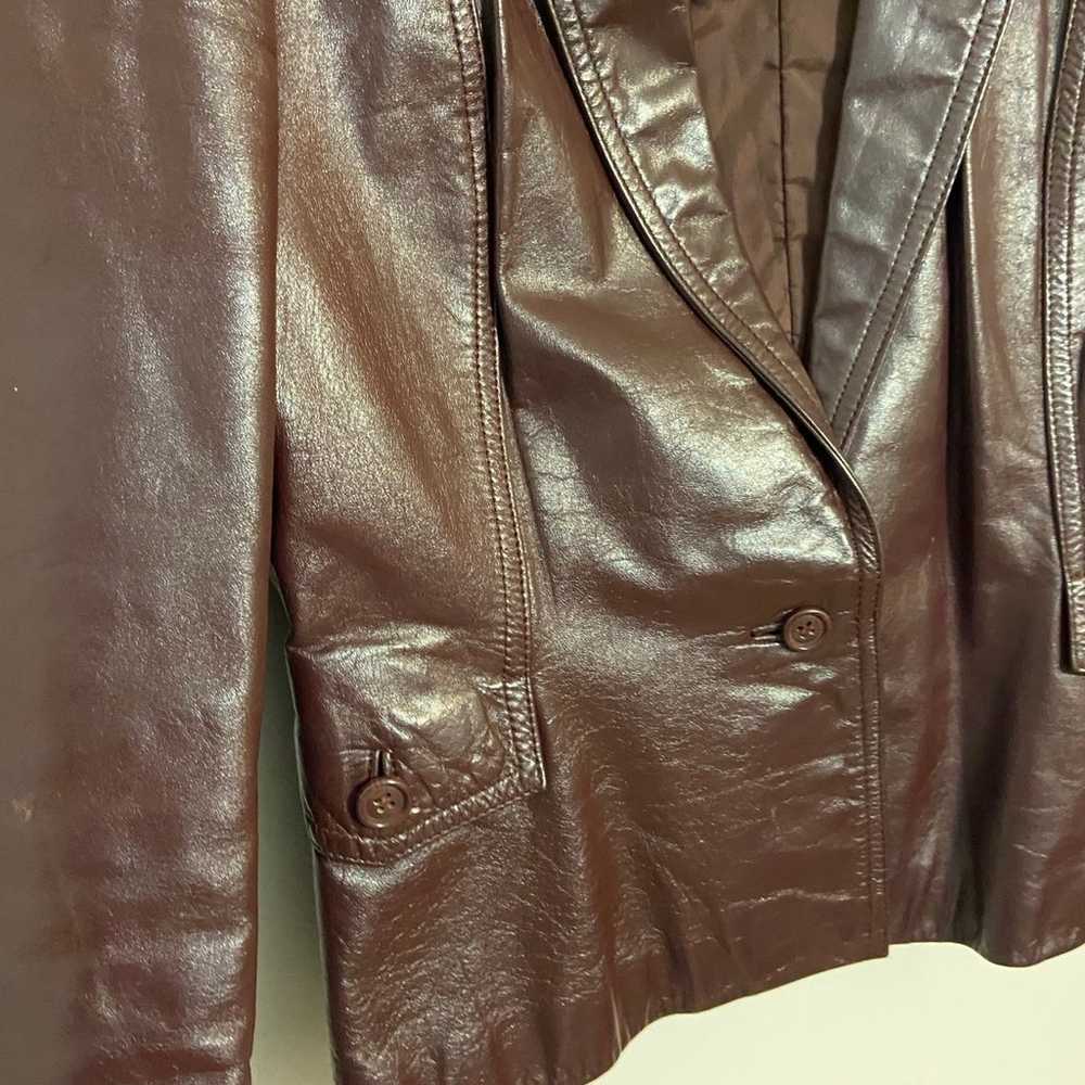 Vintage Maroon Leather Jacket - image 3