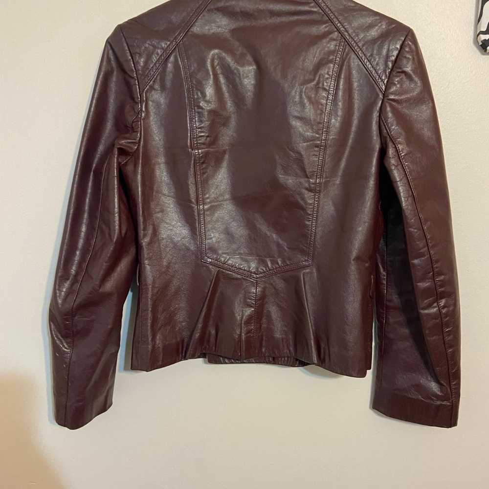 Vintage Maroon Leather Jacket - image 4