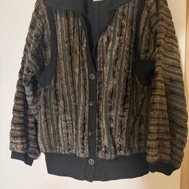 Vintage The Limited Faux Fur Jacket Black Brown