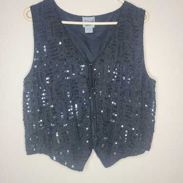 Vintage beaded silk vest - Gem