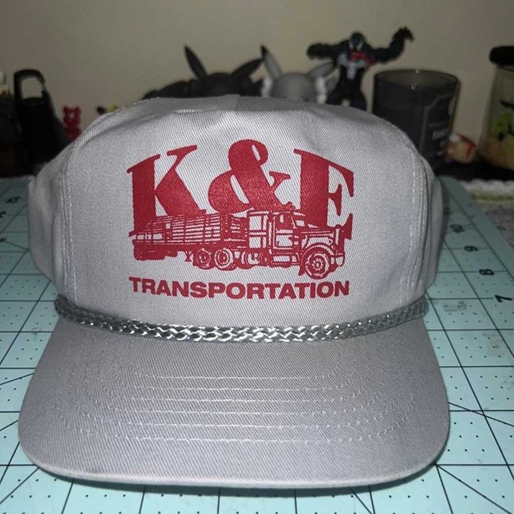 Vintage K&E Transportation Trucker Snapback - image 1