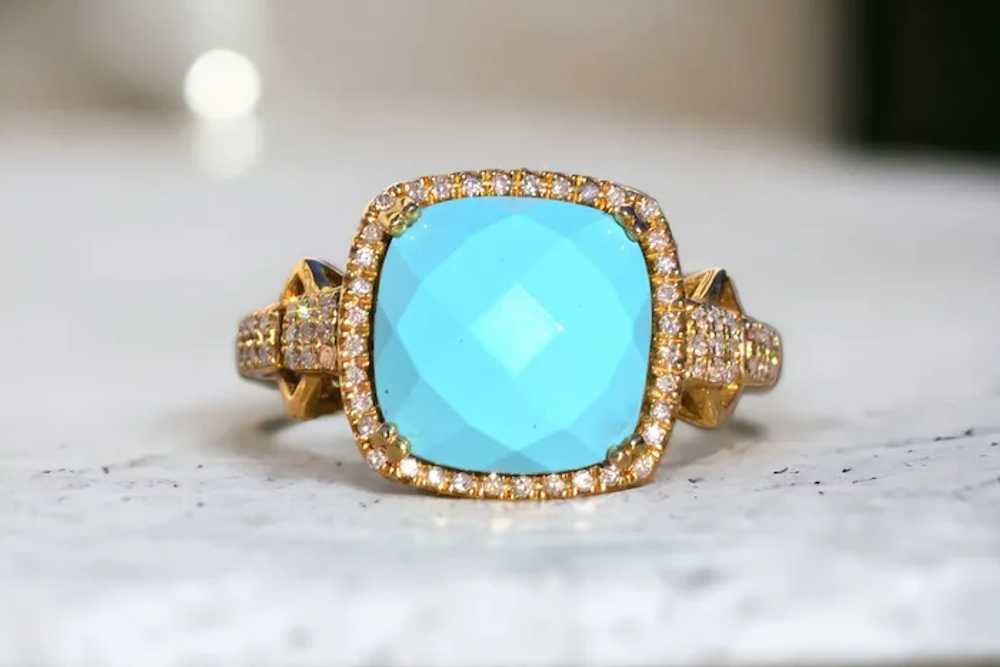 Lab Created Robins Egg Blue Turquoise with Natura… - image 10