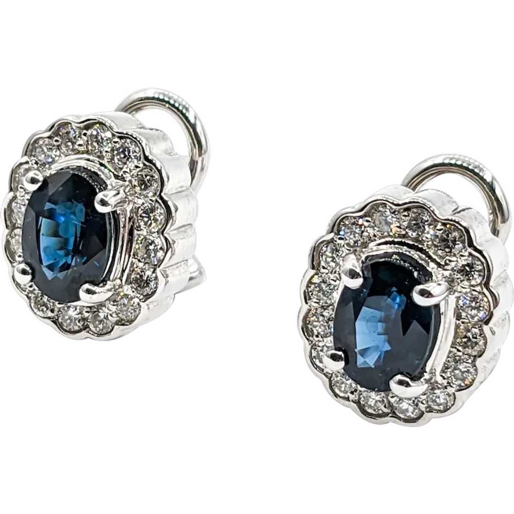 Exquisite Sapphire and White Diamond Earrings In … - image 1