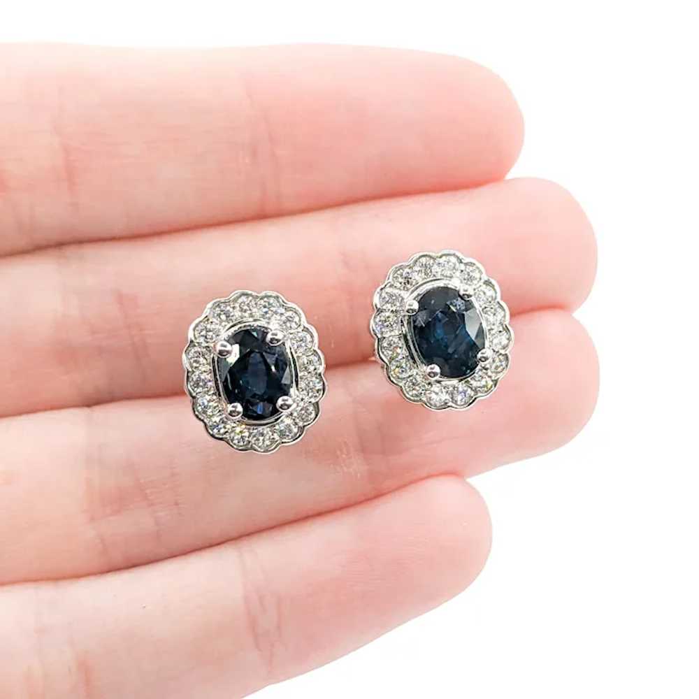 Exquisite Sapphire and White Diamond Earrings In … - image 2