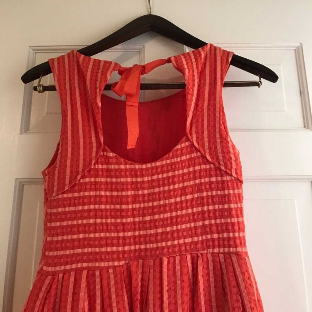 Coral and beige spring/summer dress - image 3